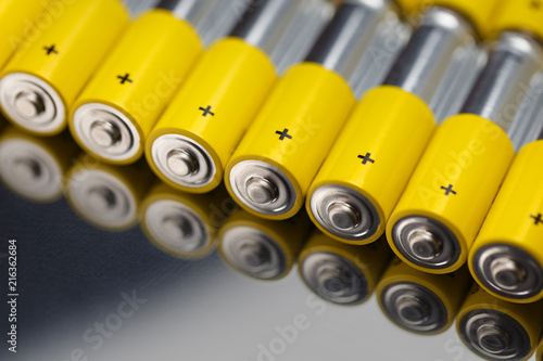 Close-up of alkaline batteries