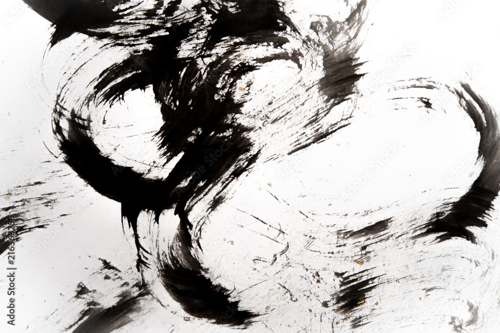 Japanese calligraphy　日本画風 Photography Poster Japanese calligraphy on Japanese paper | Wall