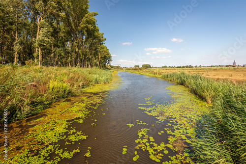 Colorful Dutch landscape with creek