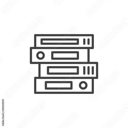 Stack of ring binders outline icon. linear style sign for mobile concept and web design. Stacked office folders simple line vector icon. Symbol, logo illustration. Pixel perfect vector graphics