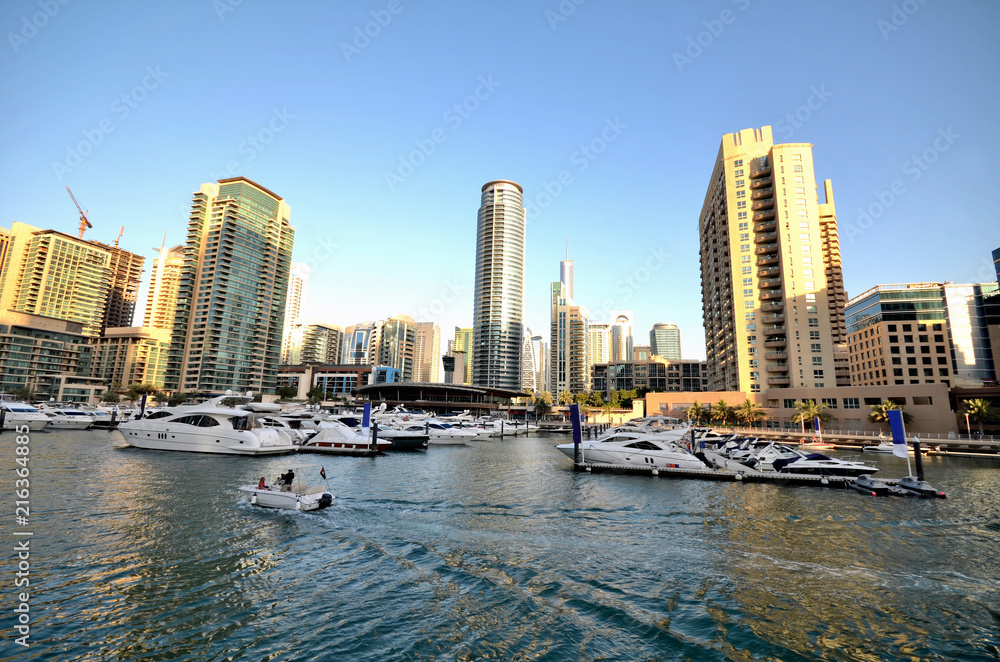 Fototapeta premium Skyscrapers in Dubai, United Arab Emirates