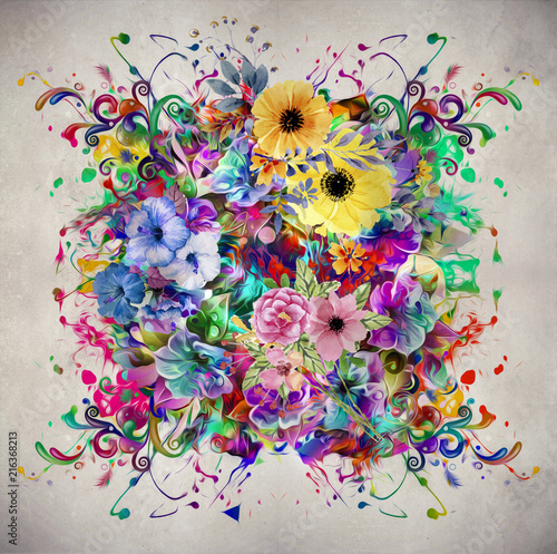Абстрактный цветочный красо...