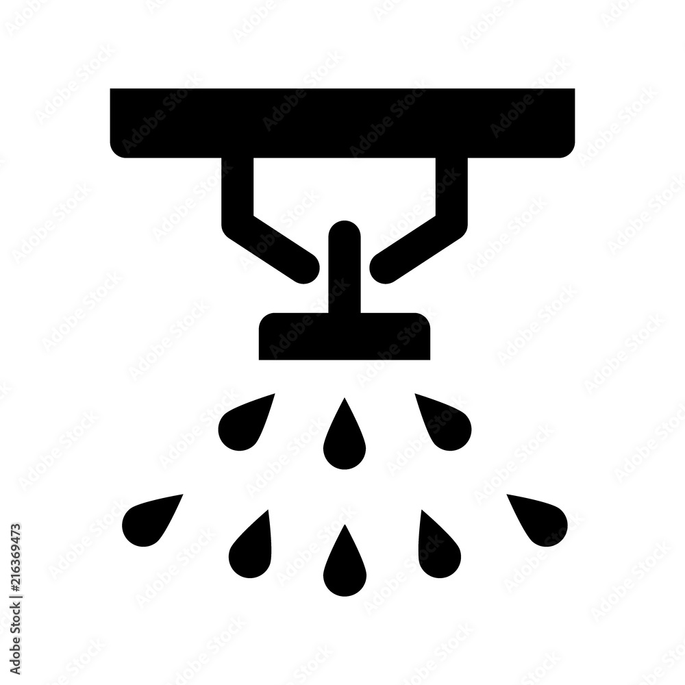 Sprinkler, fire extinguisher solid icon. vector illustration isolated on white. glyph style design, designed for web and app. Eps 10 - obrazy, fototapety, plakaty 