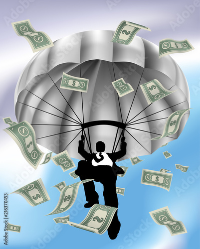 Parachuting Cash Silhouette...