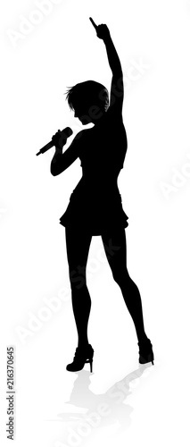 Singer Pop Country or Rock Star Silhouette Woman