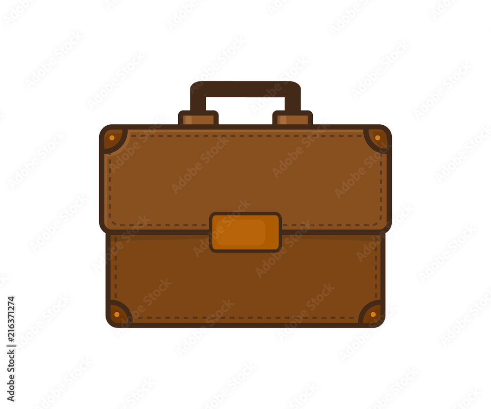 Briefcase in line art style icon. Simple vector illustration. Briefcase in line art style icon. Simple vector illustration.