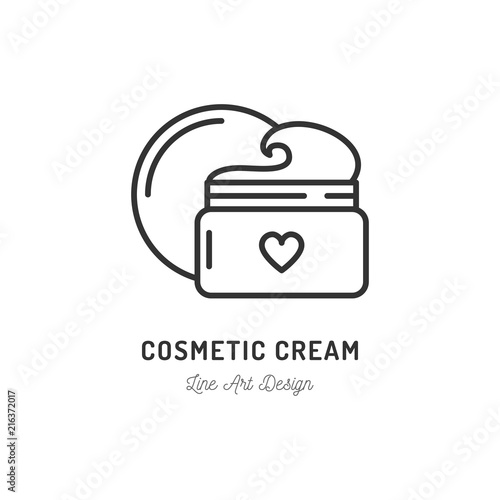 Cosmetic cream icon. Thin line art design, Vector outline illustration