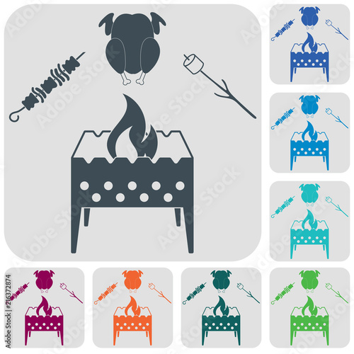Brazier zephyr, kebab and chicken icon