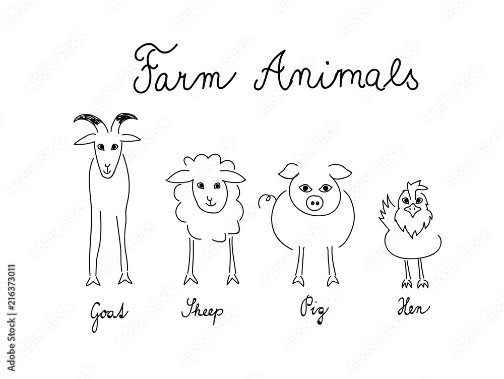 Farm animals hand drawing Farm animals hand drawing