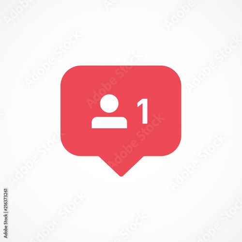 Fotografie, Obraz Vector image of follower notification icon.