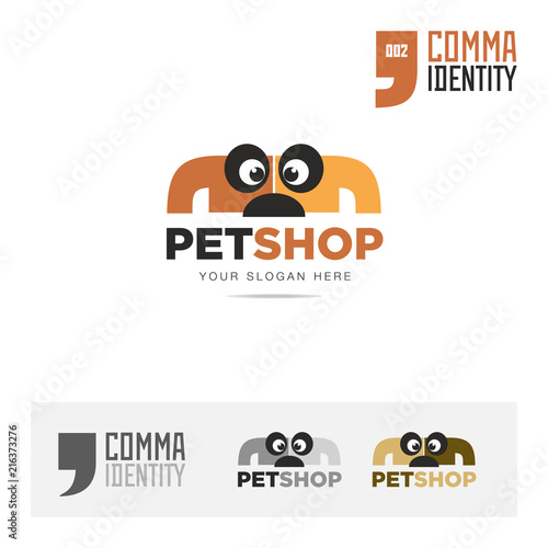 Pet shop business company logo template concept