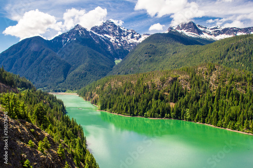 Cascade Range diga nella zona delle North Cascades, stato di Washington, USA