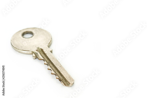 key silver safety security house home on white background