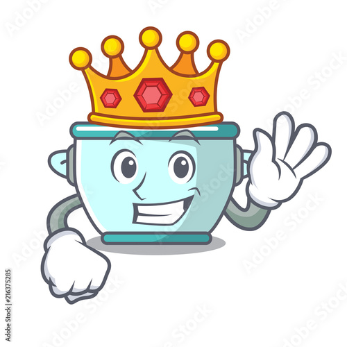 King steel pot mascot cartoon