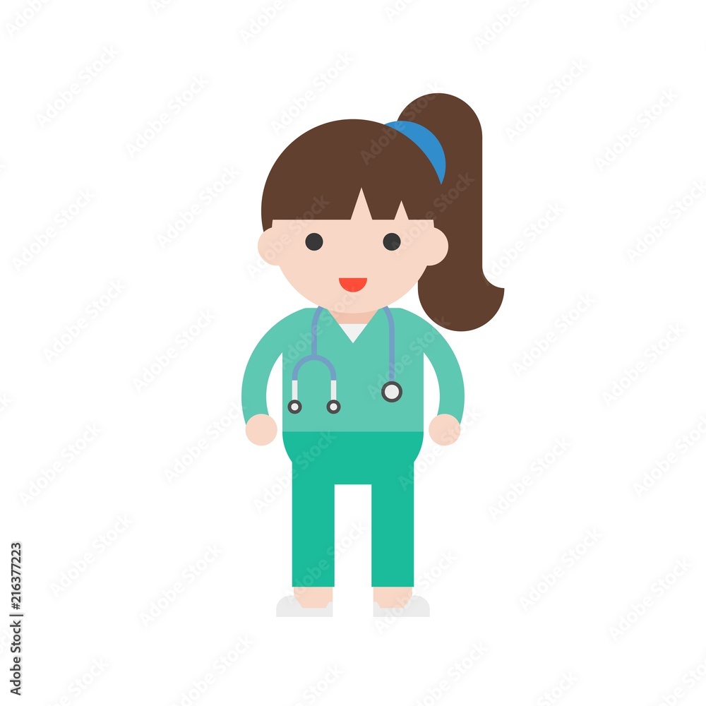 Surgeon, Cute character professional people in flat design Surgeon, Cute character professional people in flat design