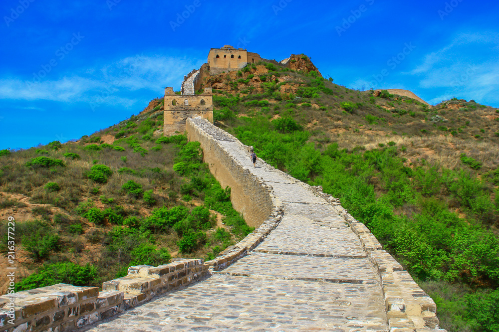 Jinshanling, China - probably the most famous landmark in China, the Great Wall runs for about 9.000 km. Here in particular a view of the Jinshanling section Jinshanling, China - probably the most famous landmark in China, the Great Wall runs for about 9.000 km. Here in particular a view of the Jinshanling section