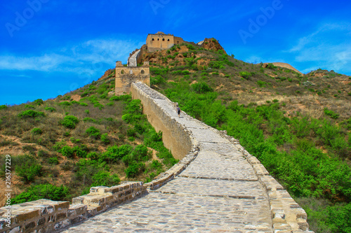 Jinshanling, China - probably the most famous landmark in China, the Great Wall runs for about 9.000 km. Here in particular a view of the Jinshanling section 