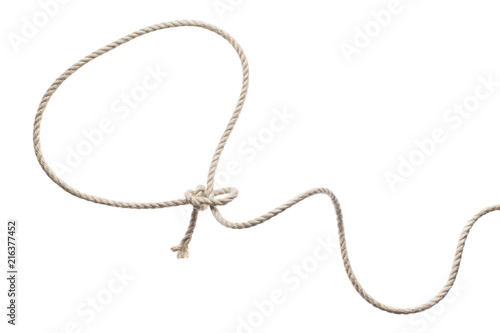 Lasso rope, isolated on white background photo