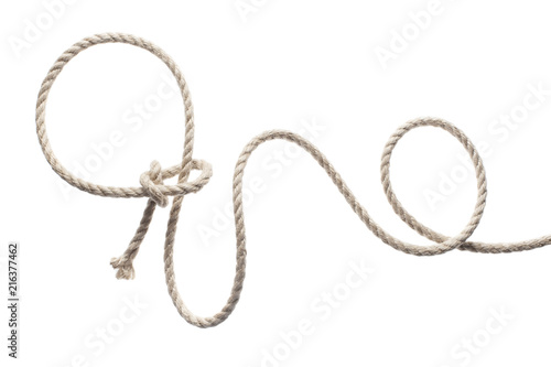 Lasso rope, isolated on white background photo
