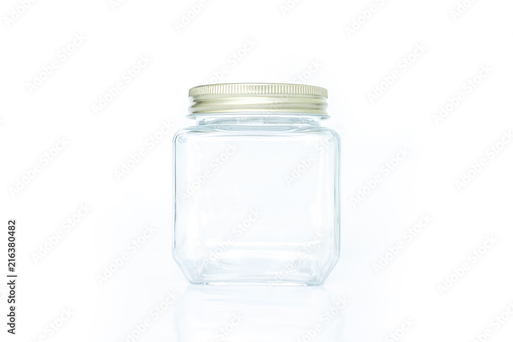 glass jar empty on white background glass jar empty on white background
