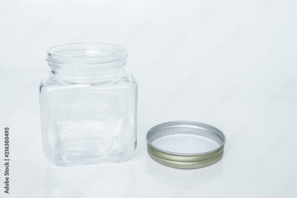 glass jar empty on white background glass jar empty on white background