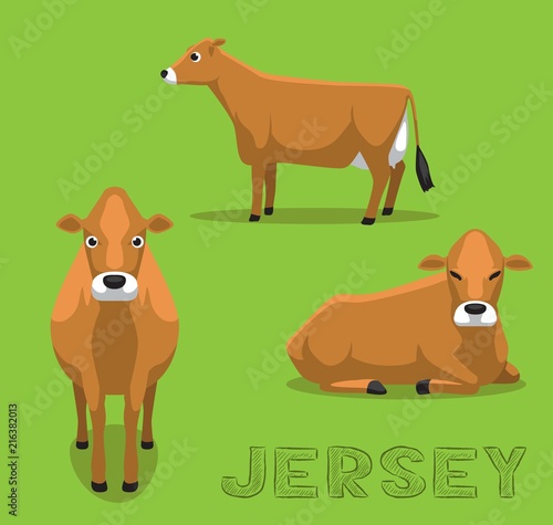 Cow Jersey Cartoon Vector Illustration