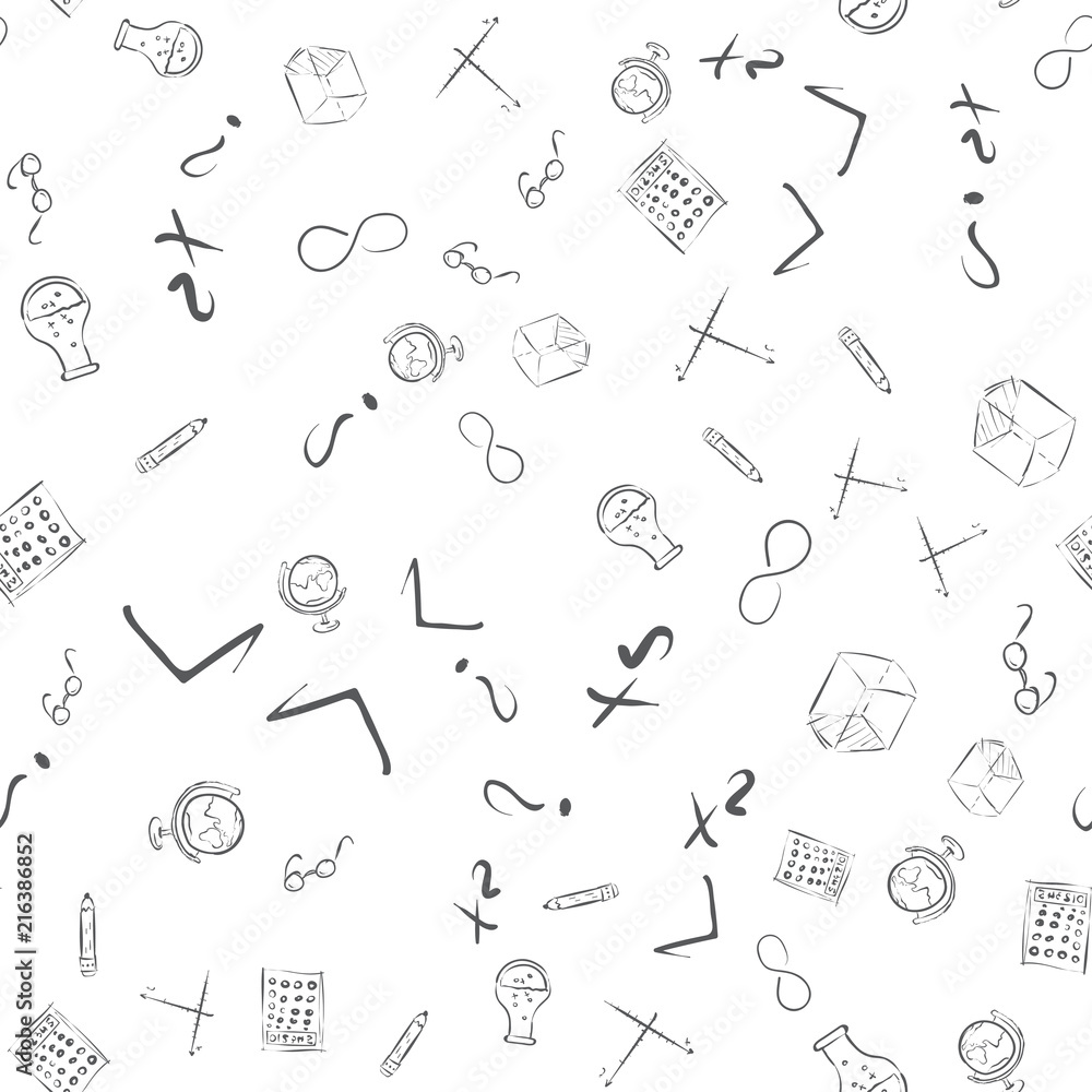Back to school seamless vector pattern. Good for textile fabric design, wrapping paper and website wallpapers. Vector illustration. Back to school seamless vector pattern. Good for textile fabric design, wrapping paper and website wallpapers. Vector illustration.