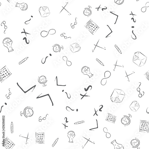 Back to school seamless vector pattern. Good for textile fabric design, wrapping paper and website wallpapers. Vector illustration.