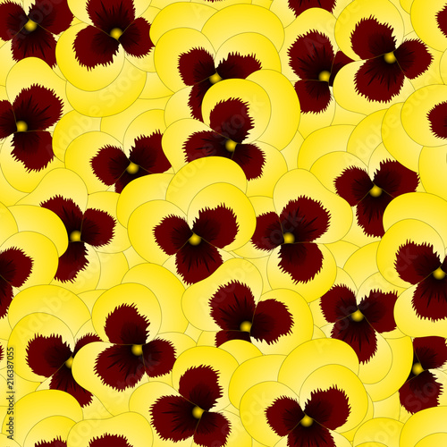 Yellow Pansy Flower on Seam...