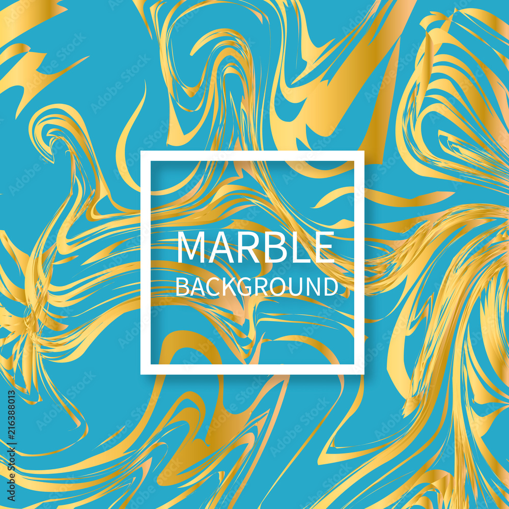 Blue and gold marble texture background. Liquid effect backdrop. Imitations of hand drawn acrylic painting. Marbling surface vector illustration. Blue and gold marble texture background. Liquid effect backdrop. Imitations of hand drawn acrylic painting. Marbling surface vector illustration.