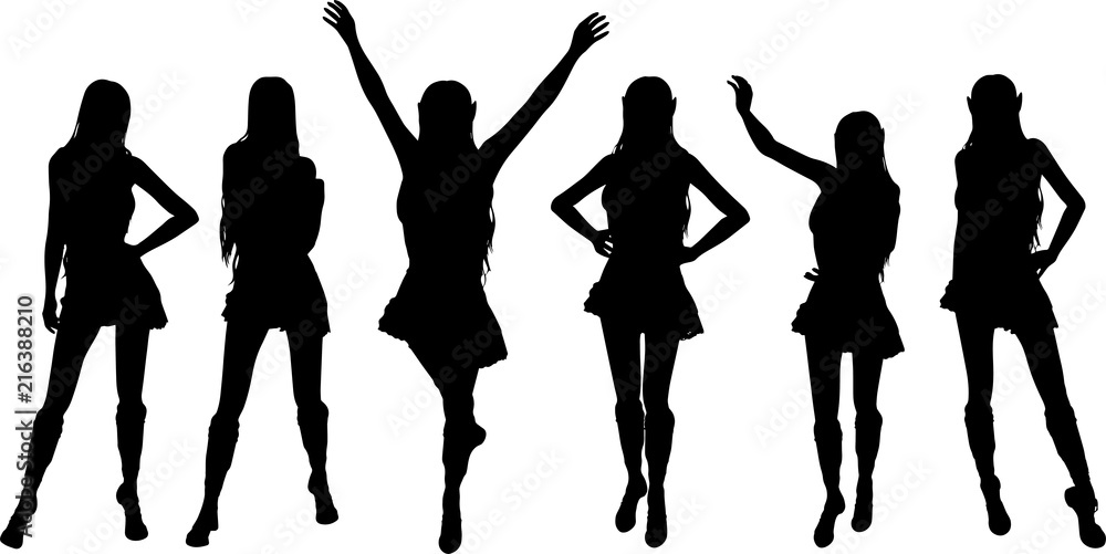 女性の立ち姿のシルエット Stock Vector Adobe Stock