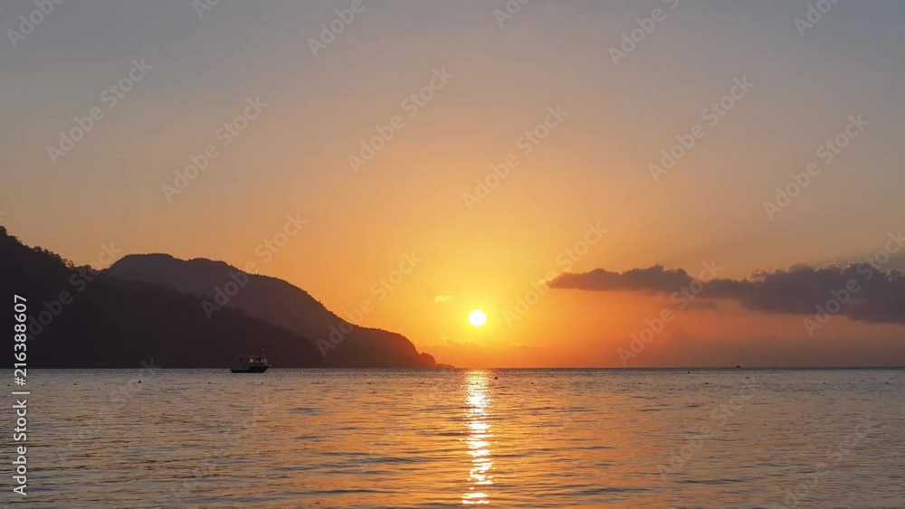Sunrise silhouette above sea and sky Timelapse Turkey 4K Sunrise silhouette above sea and sky Timelapse Turkey 4K