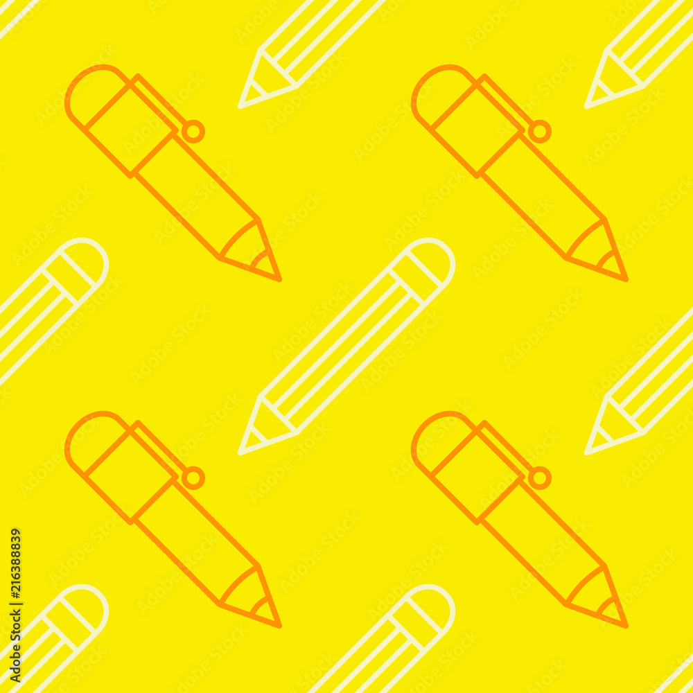 Seamless pattern with pen and pencil icons for your design Seamless pattern with pen and pencil icons for your design