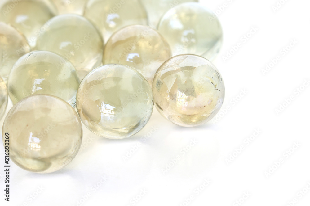 glass ball sphere decoration on white background