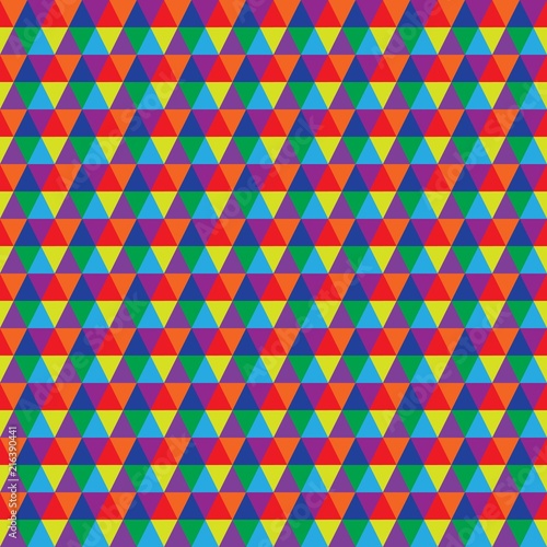 Triangle Seamless Background with Triangle Shapes of Different colors. Textile, Fabric, Paper, Leaflet, Booklet. Template for Your Design, New pattern in a swatches pannel, EPS10.