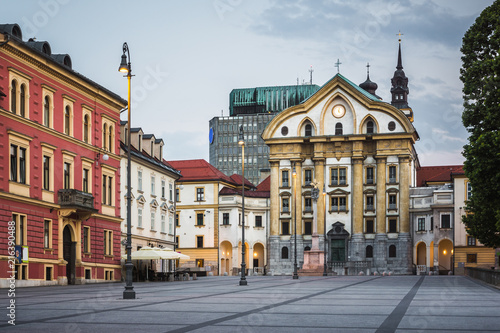 Ursuline Church of the Holy Trinity on the Congress Square in Ljubljana, Slovenia