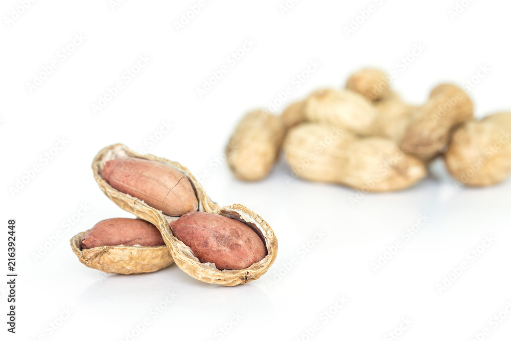 peanut pile on white background peanut pile on white background