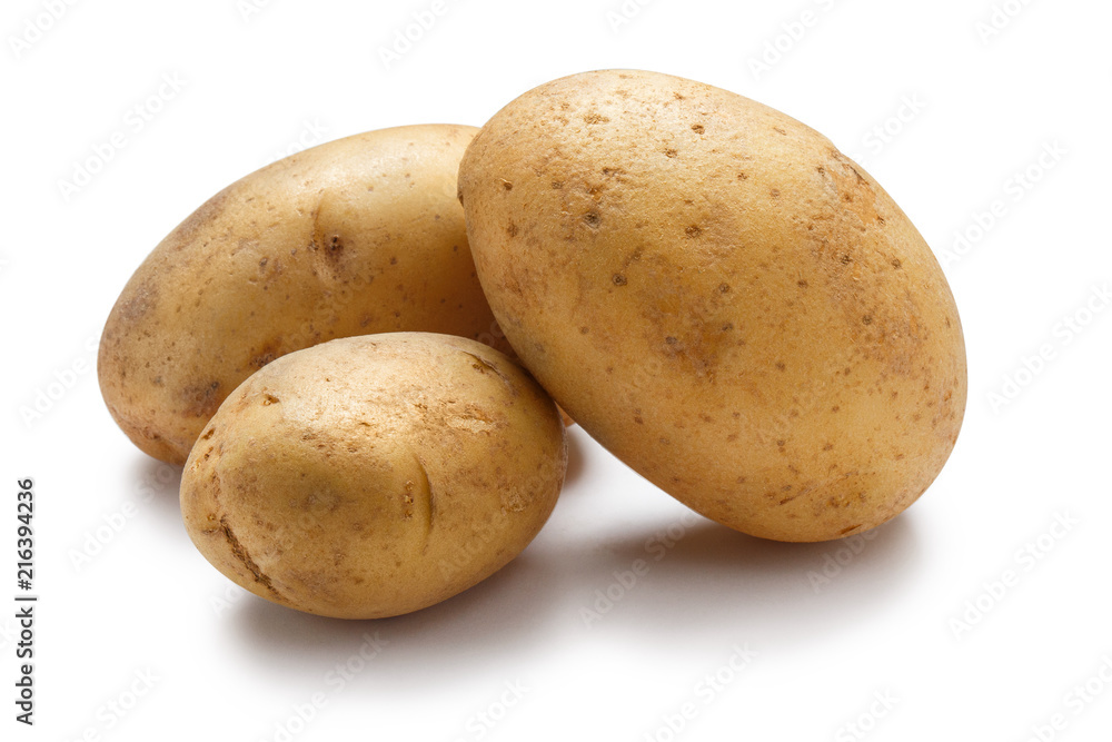 Young potatoes isolated on white background Young potatoes isolated on white background