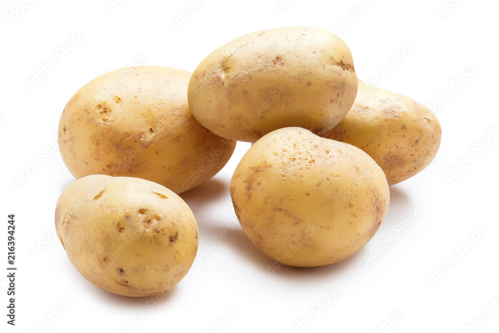 Young potatoes isolated on white background Young potatoes isolated on white background