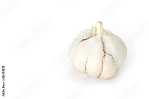 garlic vegetable ingredient on white background