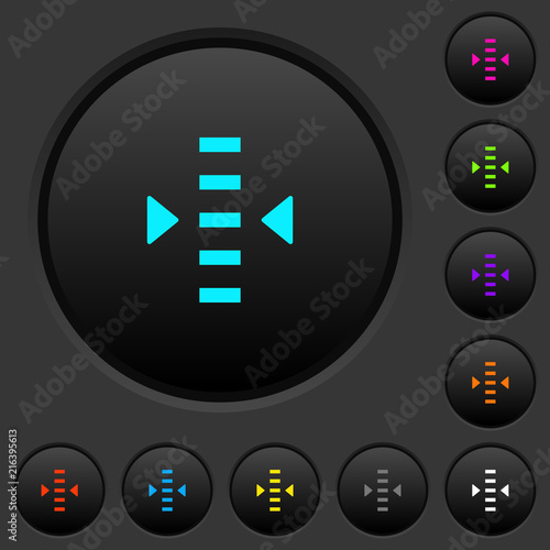 Adjust level dark push buttons with color icons