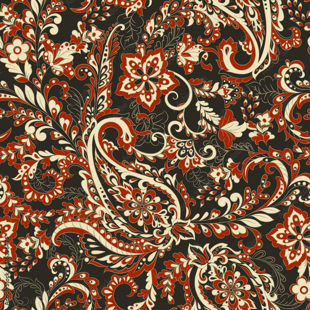 paisley seamless pattern. damask vector background

