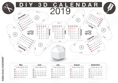 DIY Paper Ball Calendar 2019 - White