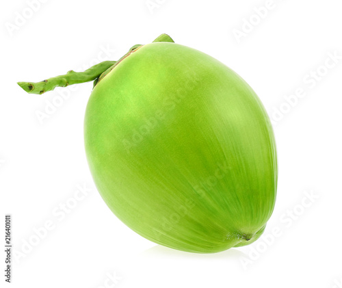 Green coconut Fruit isolated on white background