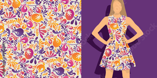 vector seamless pattern with abstract organic forms. .