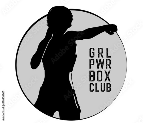 Silhouette Female Box Club Vector Logo