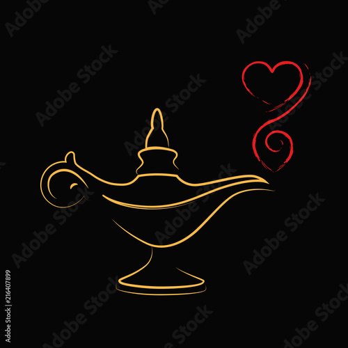 golden magic aladin miracle lamp love