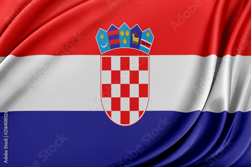 Croatia flag with a glossy silk texture.