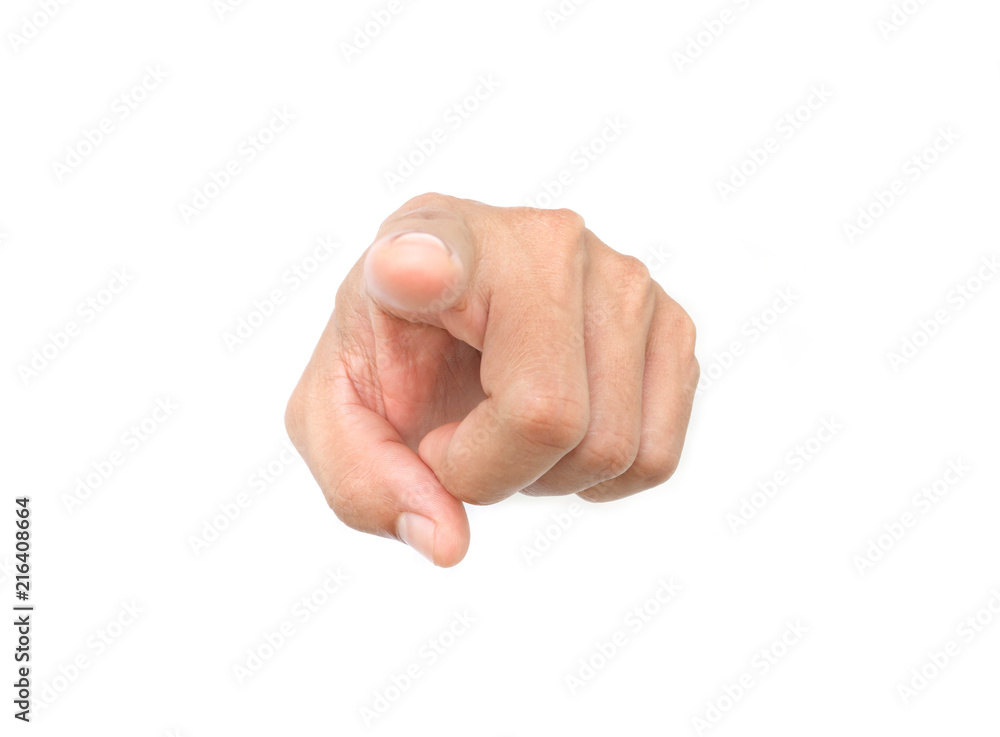 hand of man symbol pointing on white background. hand of man symbol pointing on white background.