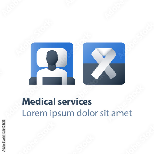 Human immunodeficiency virus, HIV test positive concept, AIDS help and support, medical exam, ribbon symbol, diagnosis and therapy